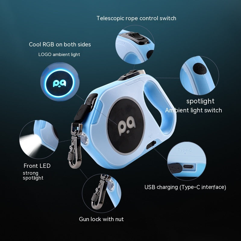 Nuovo guinzaglio retrattile automatico con luce led
