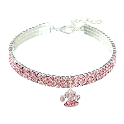 collare per animali domestici con decorazioni tipo diamante multicolore