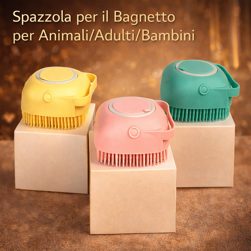 spazzola in silicone per cani e gatti