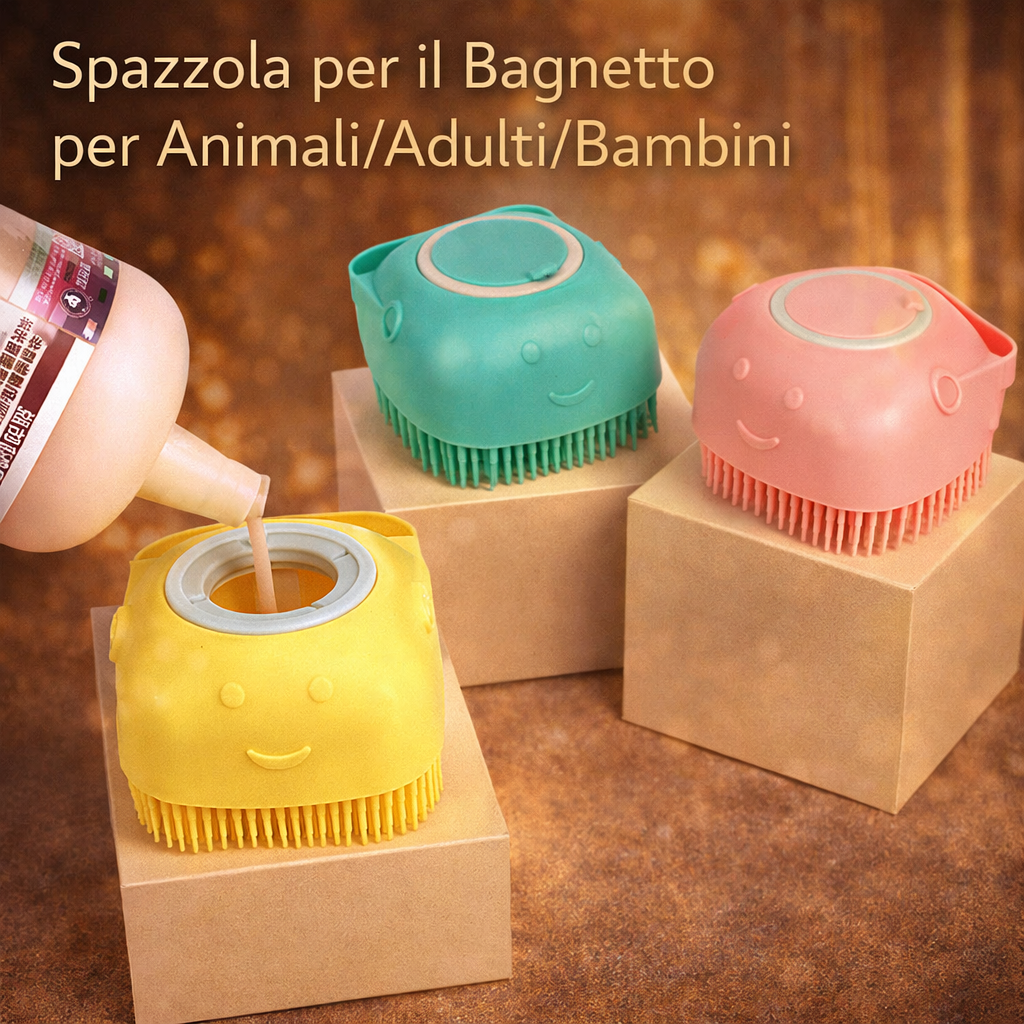 spazzola in silicone per cani e gatti
